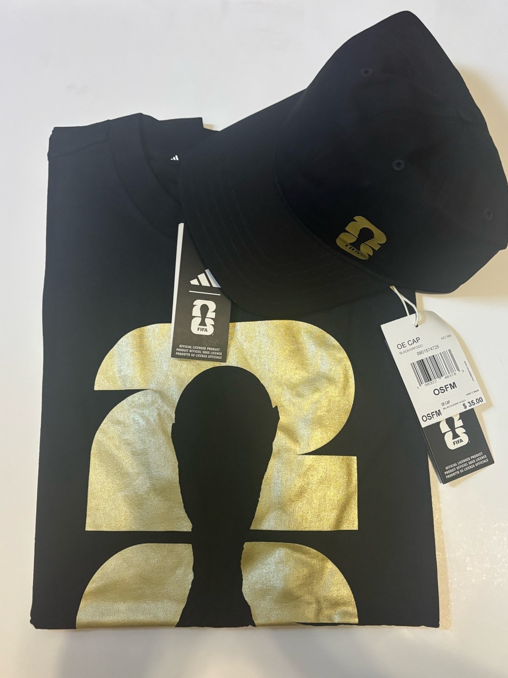 FIFA adidas BUNDLE DEAL 2026 FIFA World Cup Official Emblem Tee & AdidasFIFA Cap